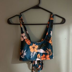 Vibrant Blue and Orange Crop Bikini Top